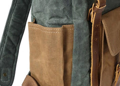 Waxed Canvas Mens Travel Backpack Canvas Backpacks Canvas School Backpack for Men