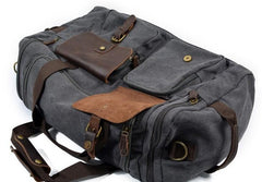 Mens Waxed Canvas Leather Weekender Bag Canvas Travel Bags for Men