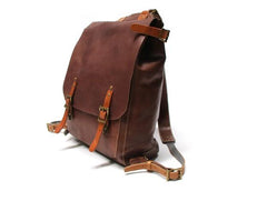 Dark Brown Leather Mens Backpack Travel Backpacks Laptop Backpack for men