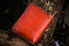 Handmade Leather Tibetan Mens billfold Wallet Cool Chain Wallet Small Biker Wallet for Men