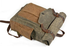 Waxed Canvas Mens Backpack Canvas Travel Backpacks Canvas School Backpack for Men