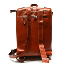 Brown Leather Mens Backpack Travel Backpacks Laptop Backpack for men