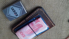 Vintage Leather Mens Slim Front Pocket Bifold Small Wallets Card Wallet for Men