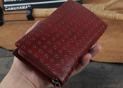 Genuine Leather Mens Cool Long Leather Wallet Zipper Clutch Wristlet Wallet for Men