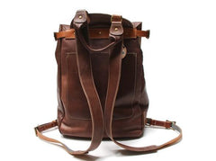 Dark Brown Leather Mens Backpack Travel Backpacks Laptop Backpack for men