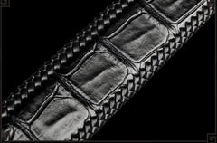 Handmade Black Leather Mens Belt Black Cool Leather Men Belt for Men
