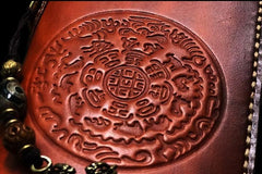 Handmade Leather Mens Tibetan Chain Biker Wallets Cool Leather Wallet Long Clutch Wallets for Men