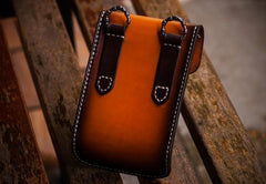 Handmade Biker Leather Belt Pouch Mens Cases Waist Bag Hip Pack Belt Bag for Men