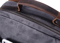 Cool Waxed Canvas Leather Mens Backpacks Canvas Travel Backpacks Canvas School Backpack for Men