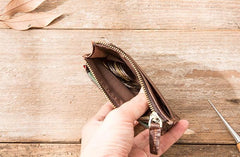 Cool Leather Mens Slim Front Pocket Wallet Small Wallets for Men