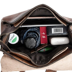 Fashion Brown LEATHER MEN'S College Backpack Travel Backpack Satchel School Backpack For Men