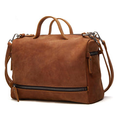 Casual Leather Mens Brown Messenger Bag Travel Bag Handbag Shoulder Bag for Men