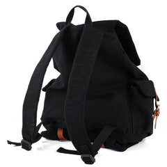 Black CANVAS Mens Casual Waterproof Computer Backpack Black Travel Backpack College Backpack Hiking Backpack For Men