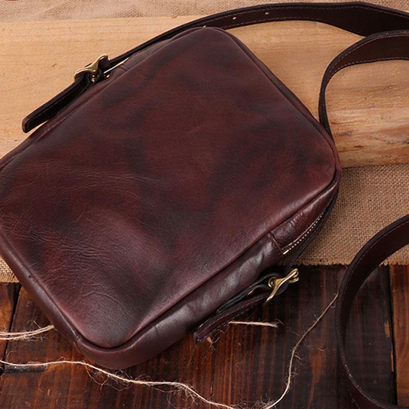 Cool Leather Mens Camera Bag Small Shoulder Bag Crossbody Bags For Men