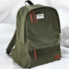 Cool Canvas Mens 15'' Green Computer Backpack Khaki Travel Backpack School Backpack for Men