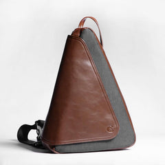 Cool OXFORD CLOTH PVC Men's Sling Bag Triangular One Shoulder Backpack Chest Bag For Men