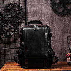 Cool Mens Leather 15inch Laptop Backpack Satchel Backpack Leather School Backpack for Men