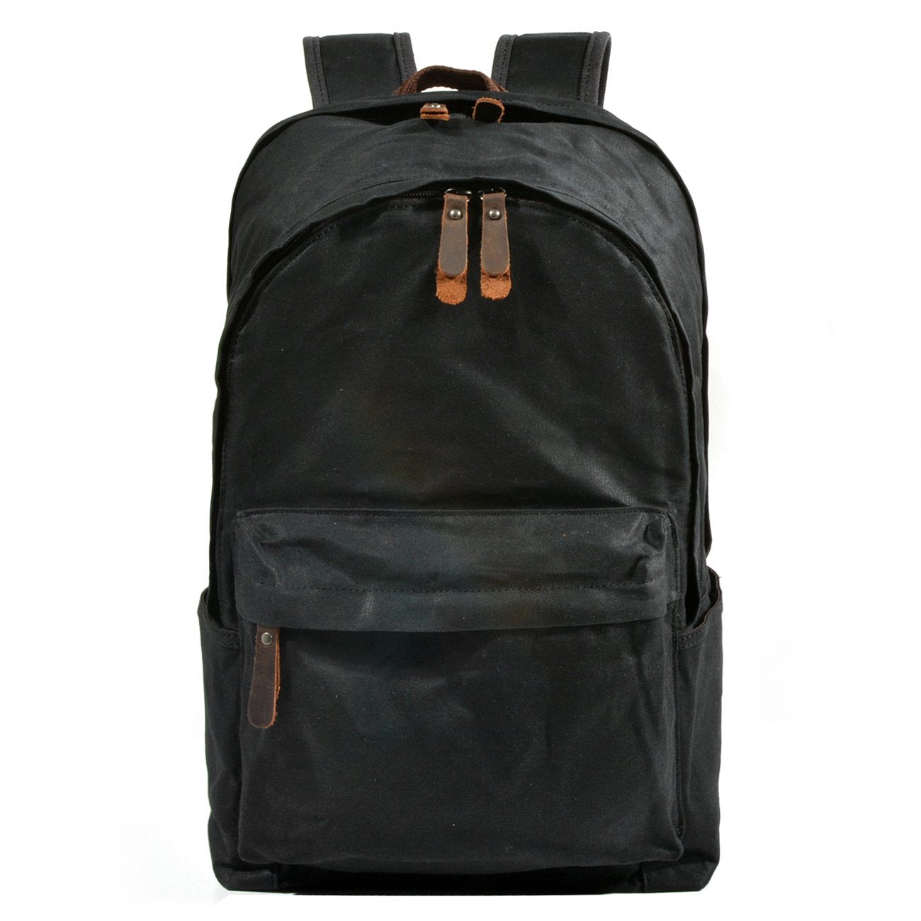 Waxed Canvas Mens Large College 14'' Computer Black Backpack Travel Backpack for Men