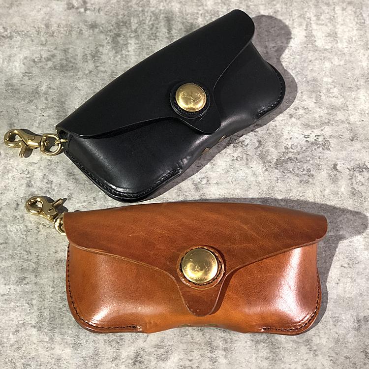 Handmade Mens Cool Brown Leather Glasses Case Glasses Box Black