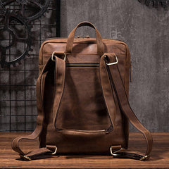 Cool Mens Leather Alligator Pattern Backpack Travel Backpacks Leather Hiking Backpack for Men