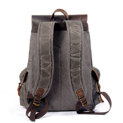 Cool Waxed Canvas Mens Waterproof 15'' Travel Backpack Hiking Backpack for Men