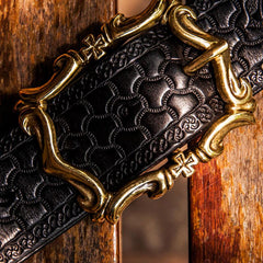 Handmade Cool Leather Mens Belt Black Leather Men Belts for Men