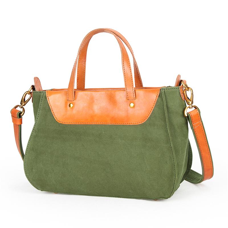 Canvas Leather Womens Handbag Messenger Bag Side Bag for Women