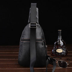 Cool Leather Mens Sling Bag Sling Shoulder Bags Sling Backpack Chest Bag for men