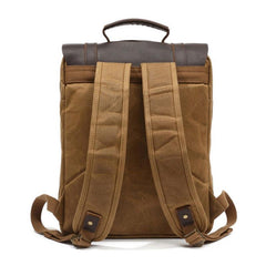 Mens Canvas Leather Backpack Canvas Travel Backpacks Canvas School Backpacks for Men