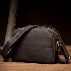 Coffee Cool Leather Side Bag Small Postman Bag Messenger Bag Courier Bag for Men