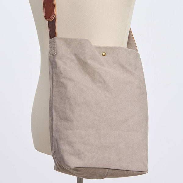 Mens Canvas Gray Cool Bucket Courier bag Messenger Bag Canvas Side Bag for Men