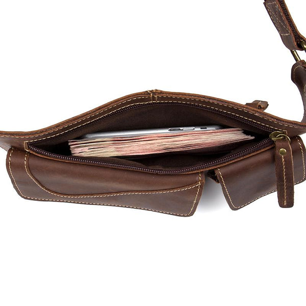 Vintage Brown Leather Fanny Pack Mens Waist Bags Hip Pack Belt Bags Bu ...