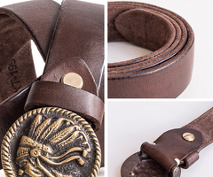 Handmade Genuine Custom Leather Mens Indian Leather Men Coffee Belt for Men - iChainWallets