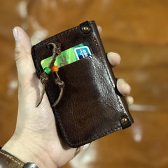 Vintage Genuine Leather Mens Cool Key Wallet Car Key Holder Card Holder for Men