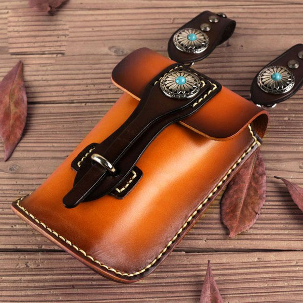 Handmade Leather Mens Waist Bag Hip Pack Belt Bag Fanny Pack Bumbag for Men
