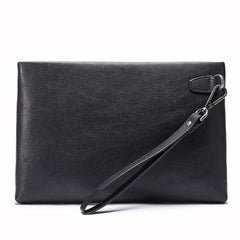Genuine Leather Mens Urban Cohort Clutch Cool Slim Wallet Zipper Clutch Wristlet Wallet for Men