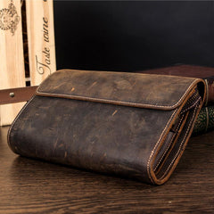 Khaki Cool Mens long Wallet Wristlet Wallets Clutch Wallet Dark Brown Long allets for MenW