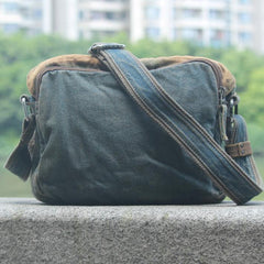 Denim Blue Mens Casual Small Messenger Bag Jean Postman Bag Courier Bag For Men