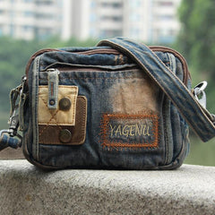 Denim Denim Blue Mens Small Fanny Pack Waist Bag Blue Hip Bag Bum Bag For Men