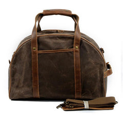 Mens Waxed Canvas Leather Small Weekender Bag Canvas Handbag Travel Bag for Men