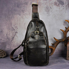 Leather Mens Chest Bag Sling Bags Sling One Shoulder Bag Sling Backpack for men