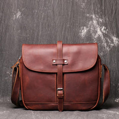 Maroon Cool Leather 10 inches Brown Messenger Bag Side Bag Courier Bag For Men