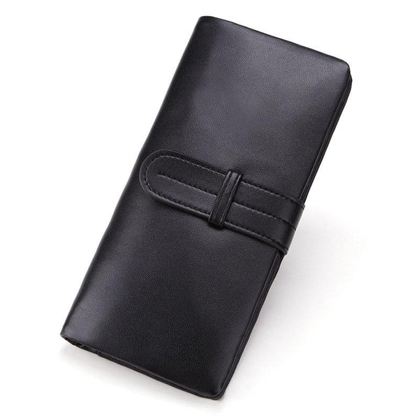 Cool Black Mens Leather Long Wallet Bifold Long Wallet for Men