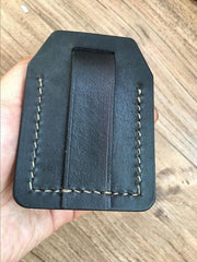 Handmade Black Leather Classic Zippo Lighter Case Standard Zippo Lighter Holder Pouch For Men