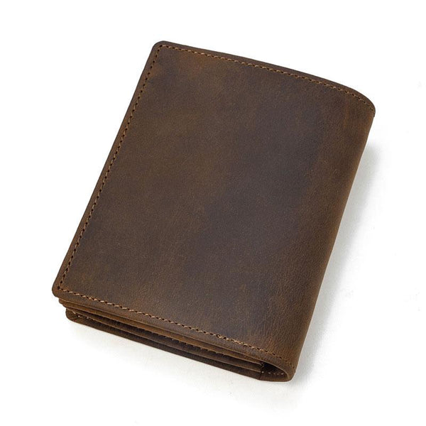 Cool Leather Mens Small Bifold Wallet billfold Wallet Front Pocket Wallets for Men