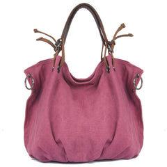 Cool Canvas Leather Womens Mens Simple Fashion Handbag Tote Bag Shoulder Bag Tote Purse For Men