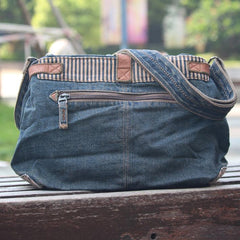 Blue Denim Mens Casual Small Messenger Bags Jean Postman Bag Courier Bag For Men