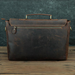 Vintage Brown Leather Mens 15 inches Laptop Work Bag Handbag Briefcase Shoulder Bags Business Bags For Men