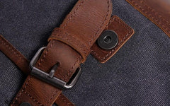 Mens Waxed Canvas Leather Small Courier Bags Canvas Side Bag for Men