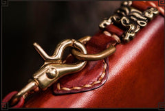 Handmade Leather Tibetan Mens Biker Chain Wallets Cool Leather Chain Wallet Long Biker Wallets for Men